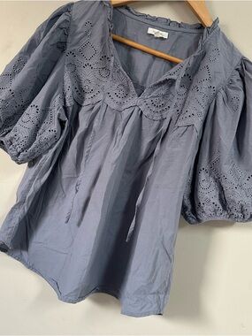 Maurices Eyelet Puff Sleeve Blouse